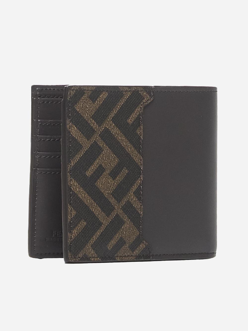 FENDI Portafoglio in pelle con placca-logo Italy