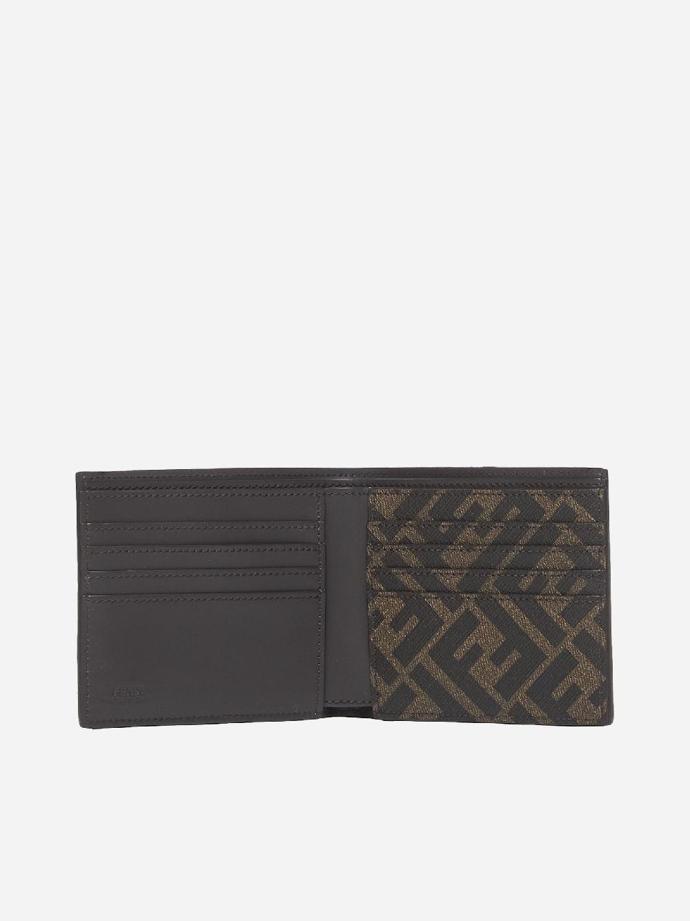 FENDI Portafoglio in pelle con placca-logo Italy