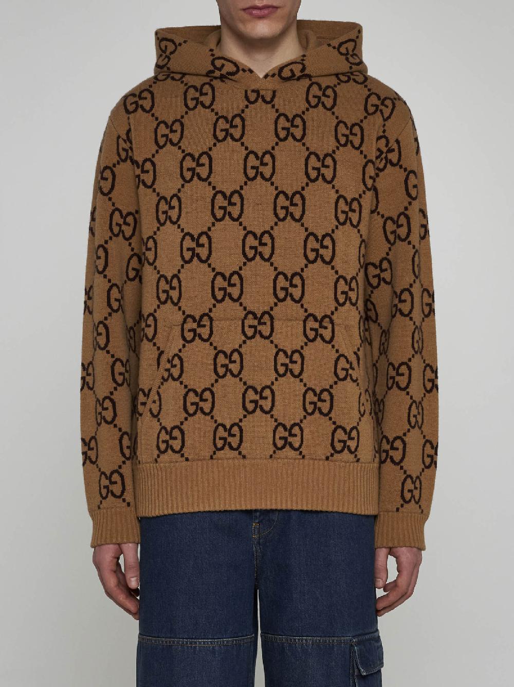 GUCCI Pull in lana GG con cappuccio Soddisfazione Garantita