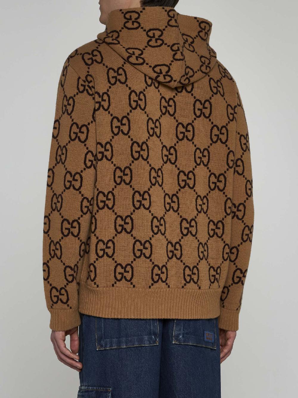 GUCCI Pull in lana GG con cappuccio Soddisfazione Garantita