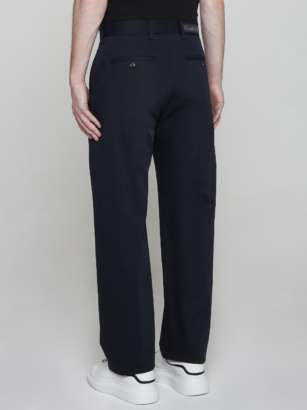 ALEXANDER MCQUEEN Pantaloni chino in cotone Consegna Veloce