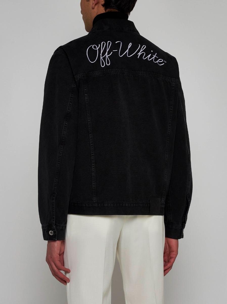 OFF WHITE Giacca in denim con logo Promozione Limitata