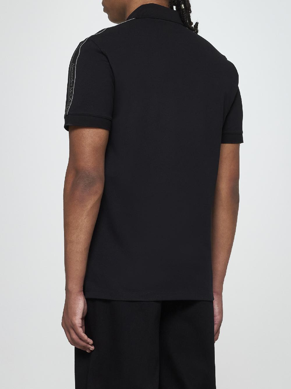 ALEXANDER MCQUEEN Polo in cotone con logo-tape Fino Al -60%