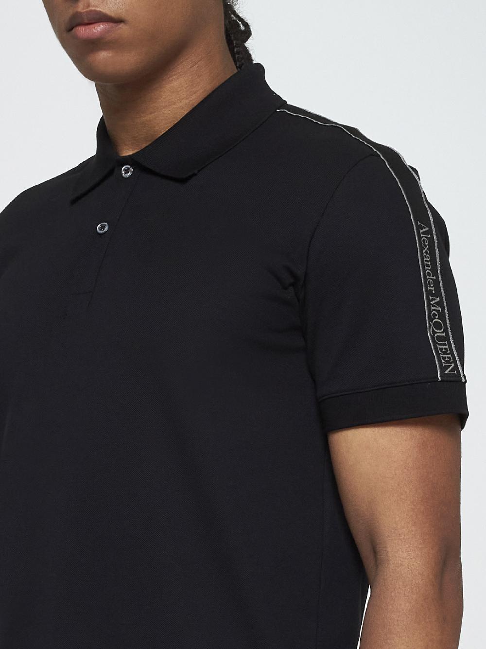 ALEXANDER MCQUEEN Polo in cotone con logo-tape Fino Al -60%