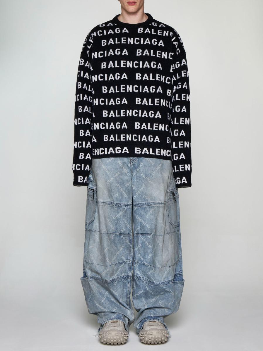 BALENCIAGA Pull in lana con logo Prezzo Ridotto