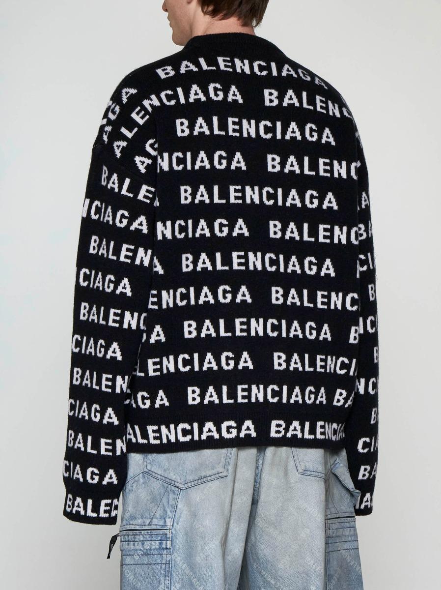 BALENCIAGA Pull in lana con logo Prezzo Ridotto