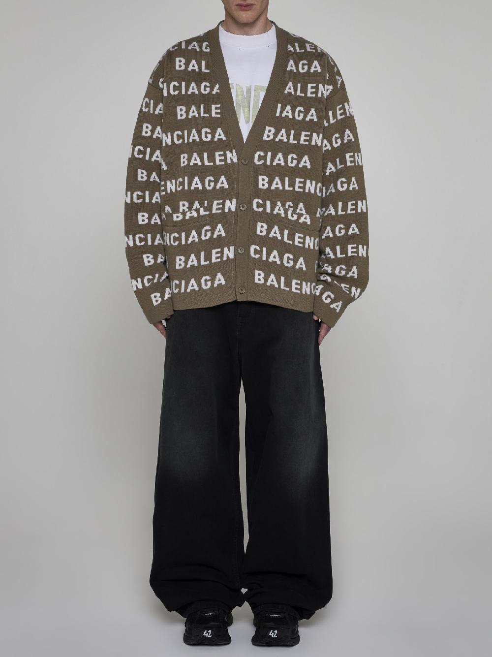 BALENCIAGA Cardigan in lana con logo Offerta Anniversario