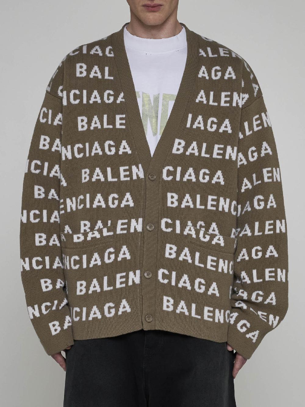 BALENCIAGA Cardigan in lana con logo Offerta Anniversario