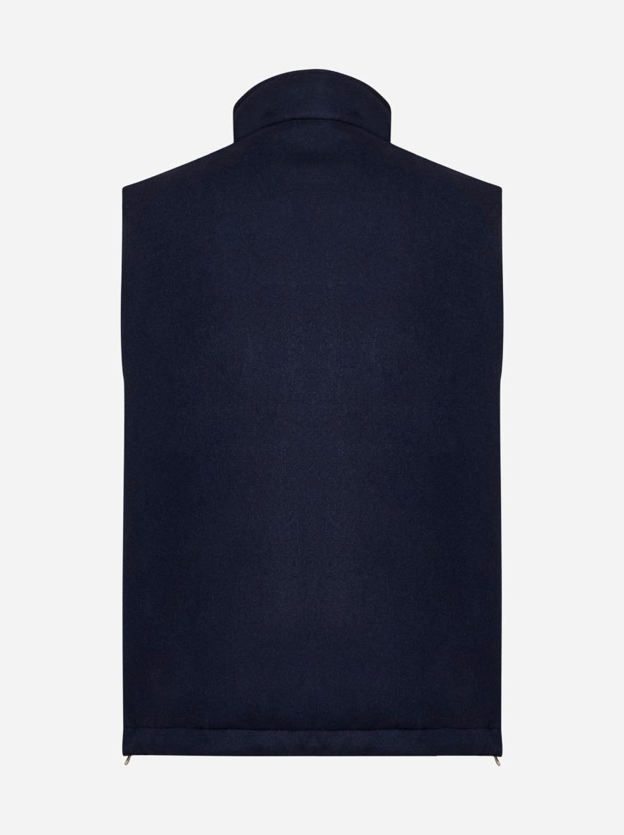 BRUNELLO CUCINELLI Gilet imbottito in flanella blu Offerta
