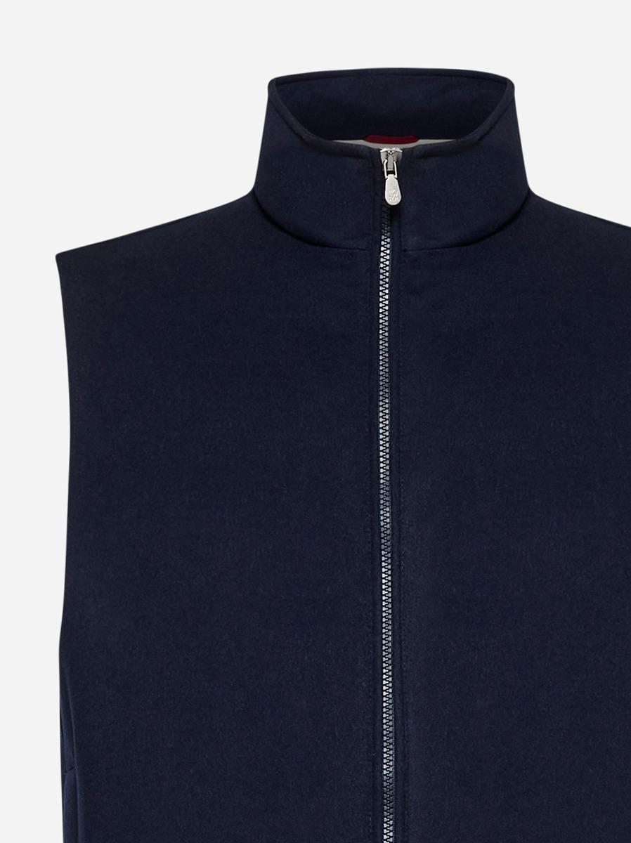 BRUNELLO CUCINELLI Gilet imbottito in flanella blu Offerta
