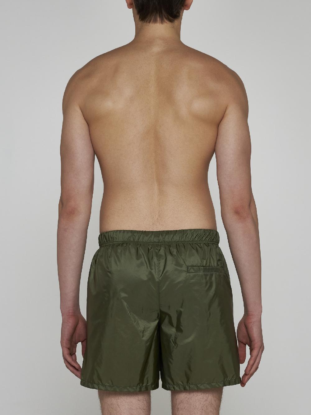 PRADA Shorts in Re-Nylon con placca-logo Outlet