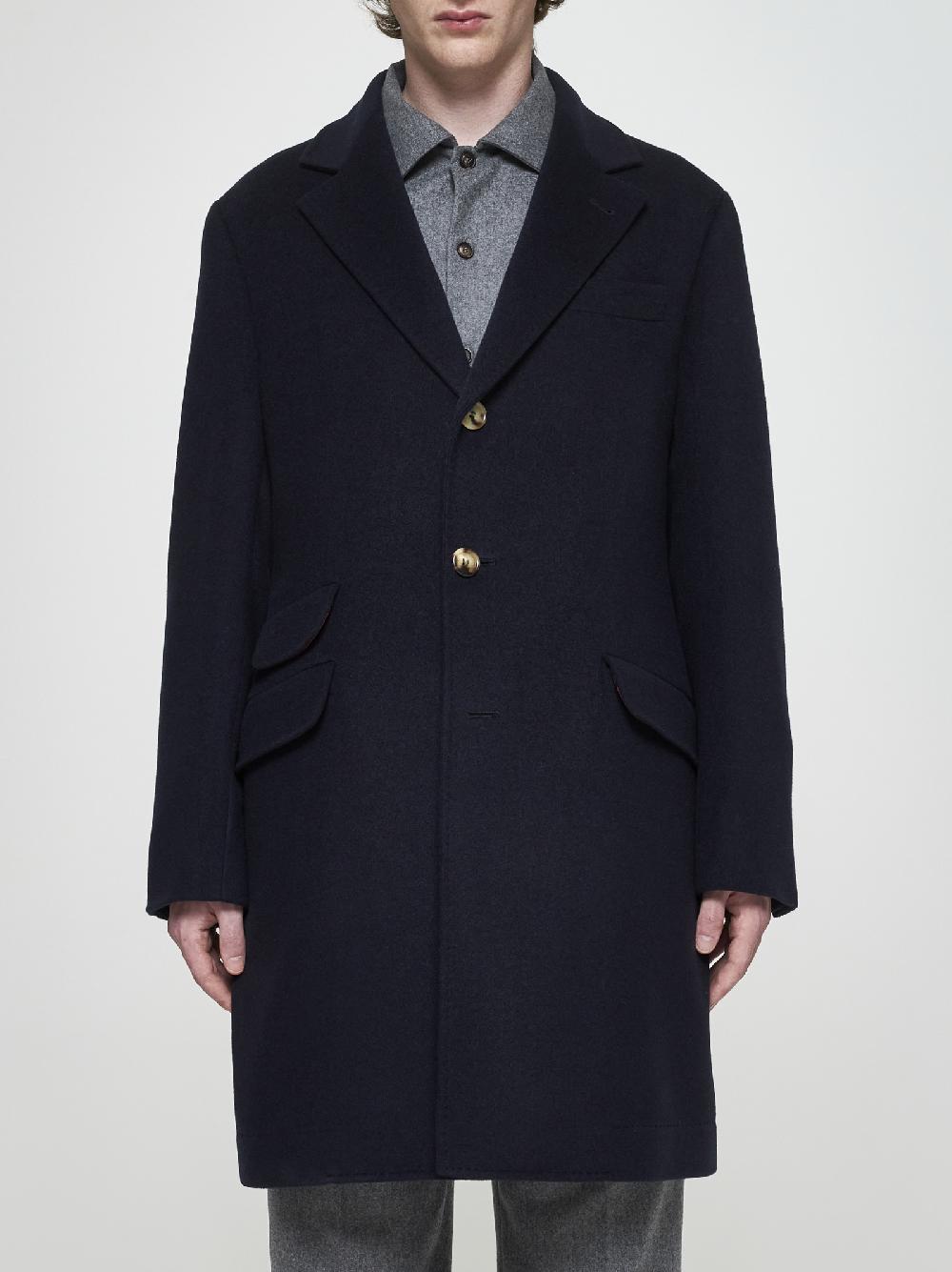 BRUNELLO CUCINELLI Cappotto monopetto in cashmere Vendita Economica