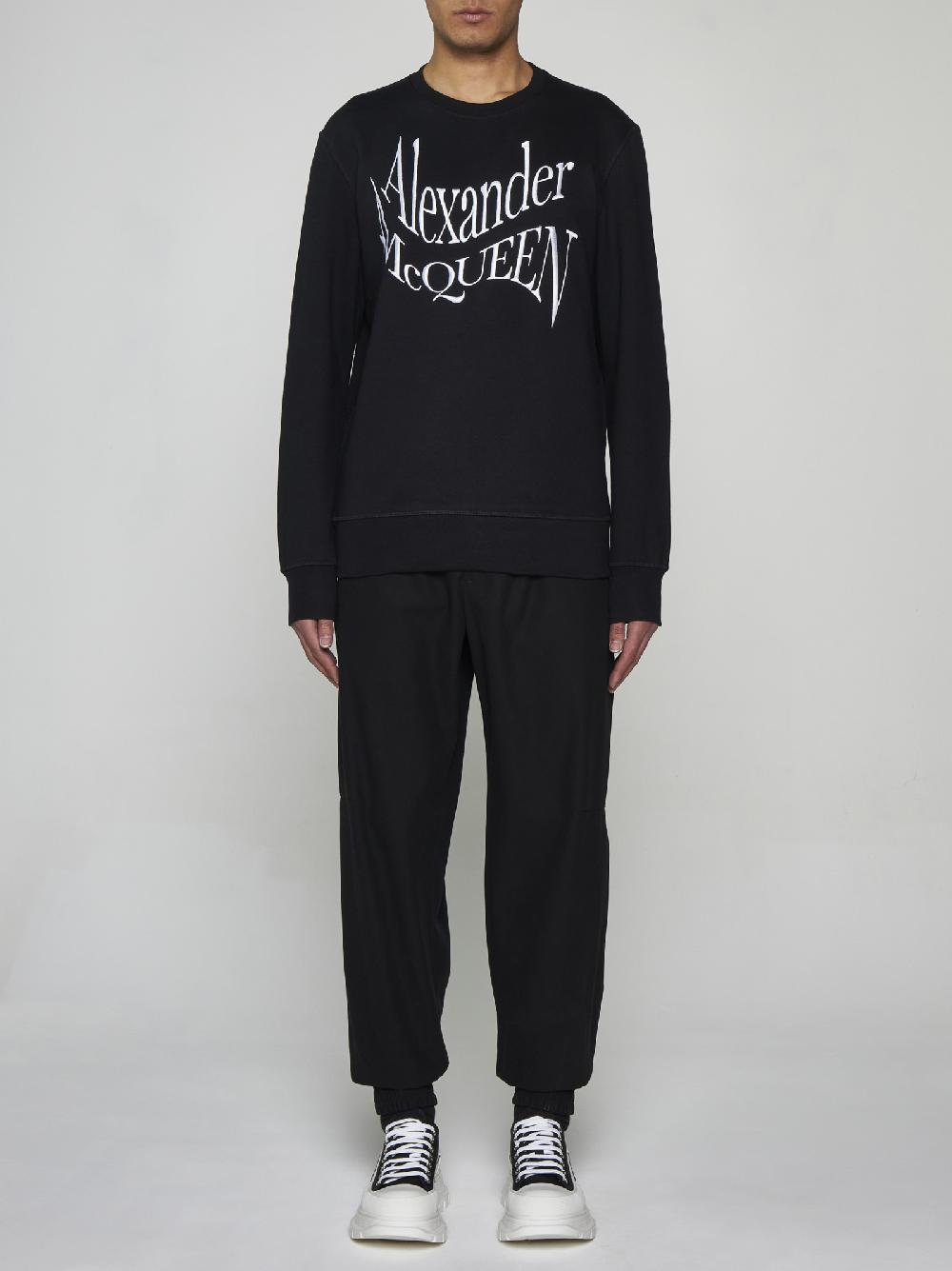 ALEXANDER MCQUEEN Pantaloni in cotone con zip In Saldo