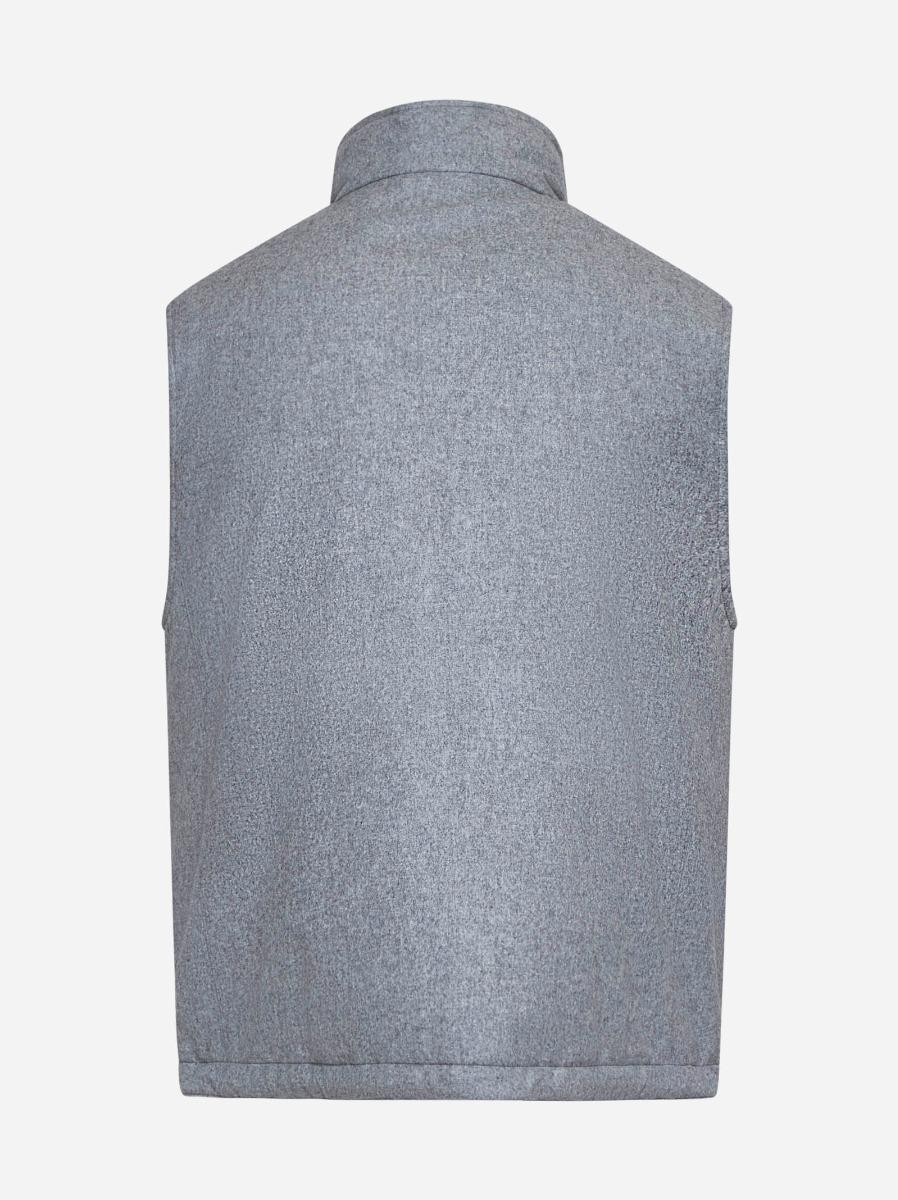 BRUNELLO CUCINELLI Gilet imbottito in flanella grigia Italy