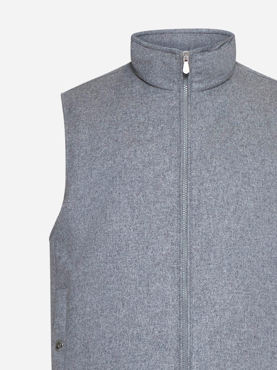 BRUNELLO CUCINELLI Gilet imbottito in flanella grigia Italy