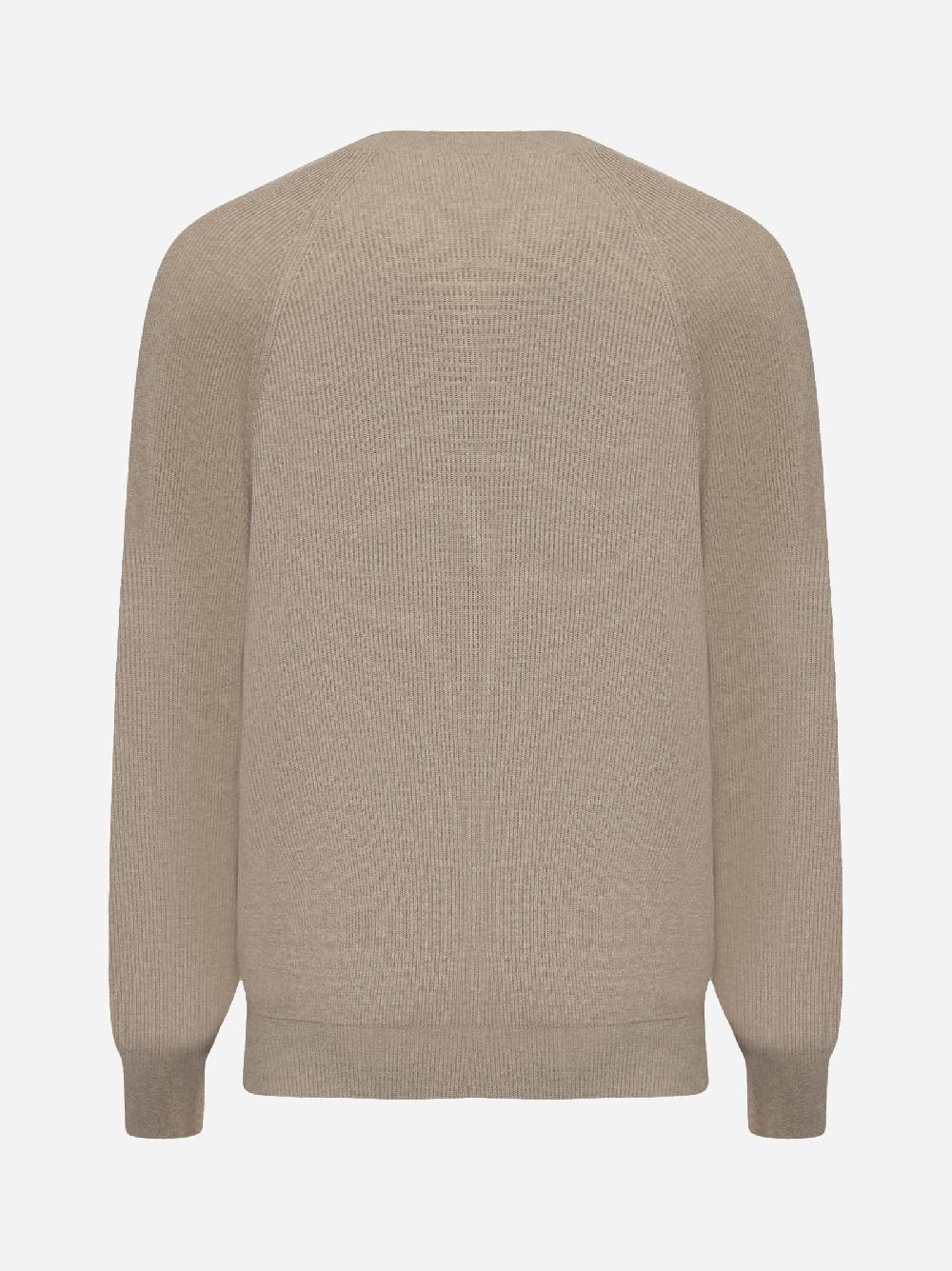 BRUNELLO CUCINELLI Maglia girocollo in cotone beige 2025