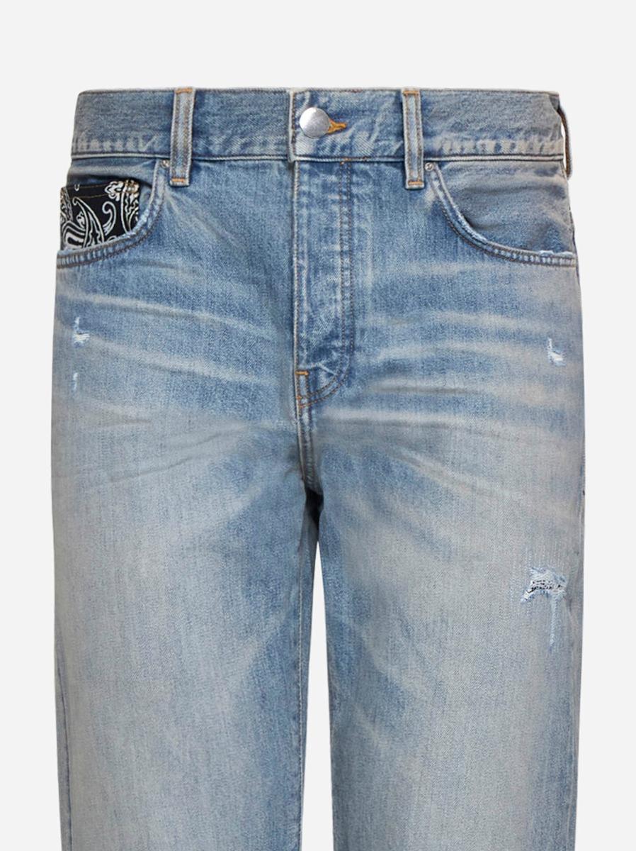 AMIRI Jeans Bandana Repair Straight azzurro Consegna Veloce