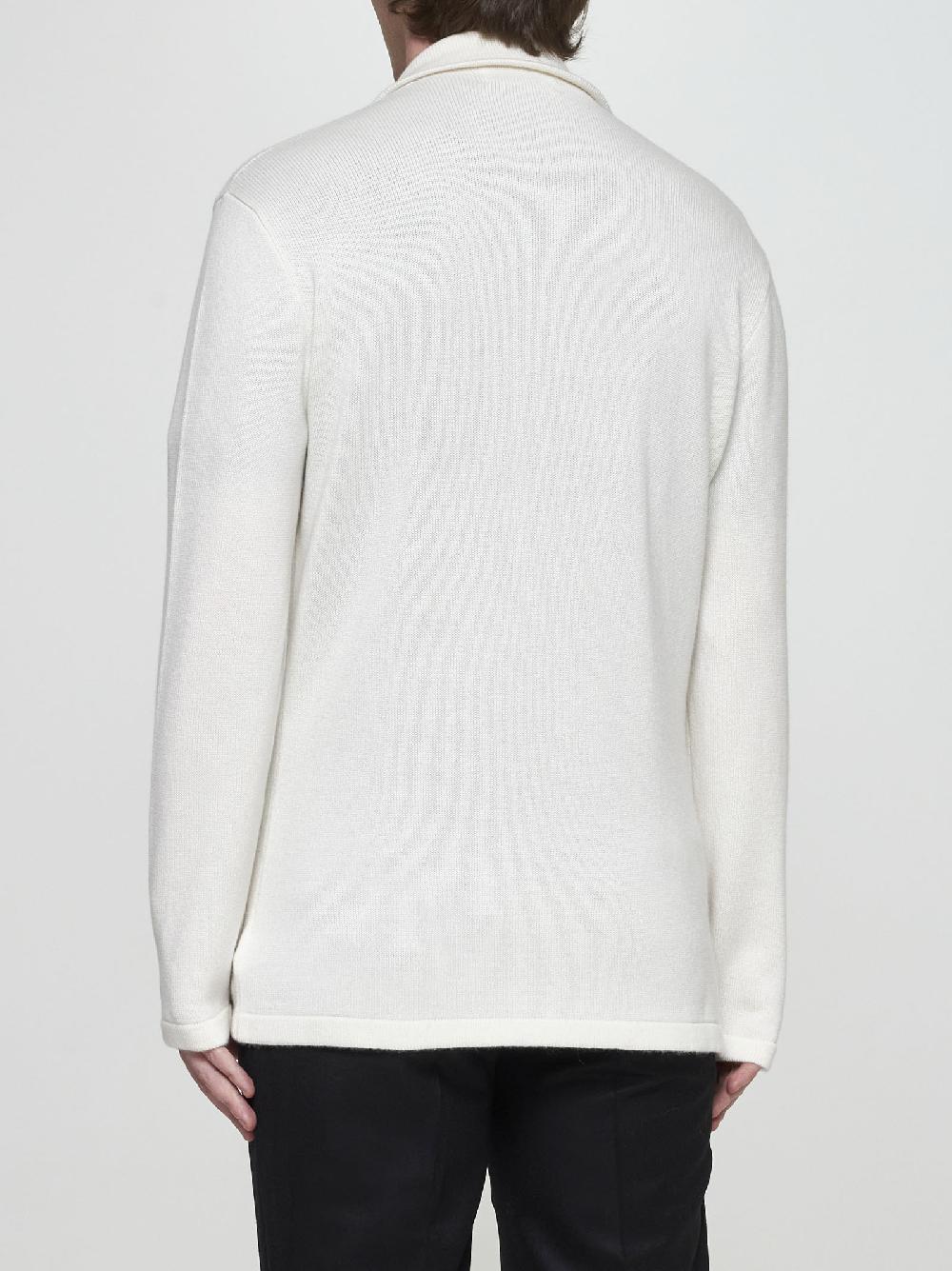BRUNELLO CUCINELLI Cardigan stile giacca in cashmere bianco Fino Al -60%