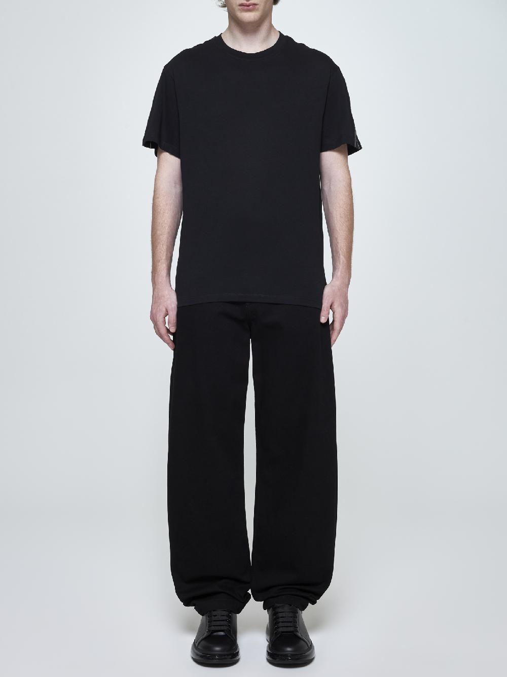 ALEXANDER MCQUEEN T-shirt in cotone con logo-tape Convenienza