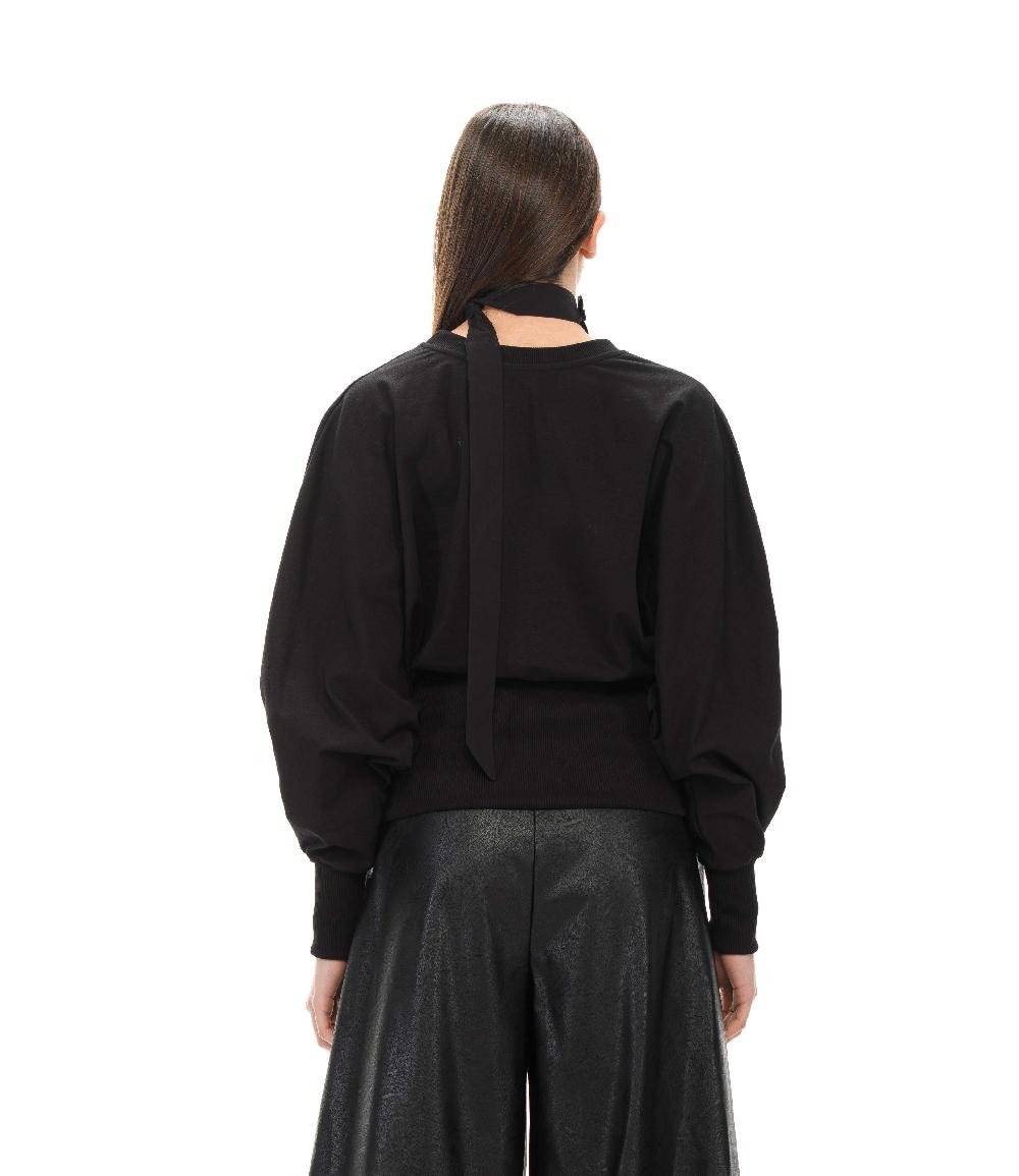 ROSÈ A POIS ARGENTEA blusa nera Vendite Flash