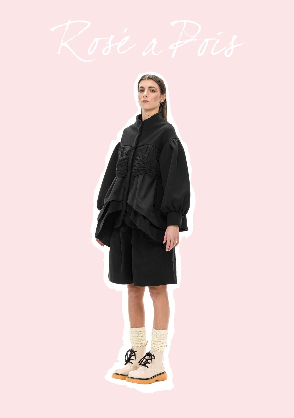 ROSÈ A POIS ARIELE Maxi bermuda nero Offerte