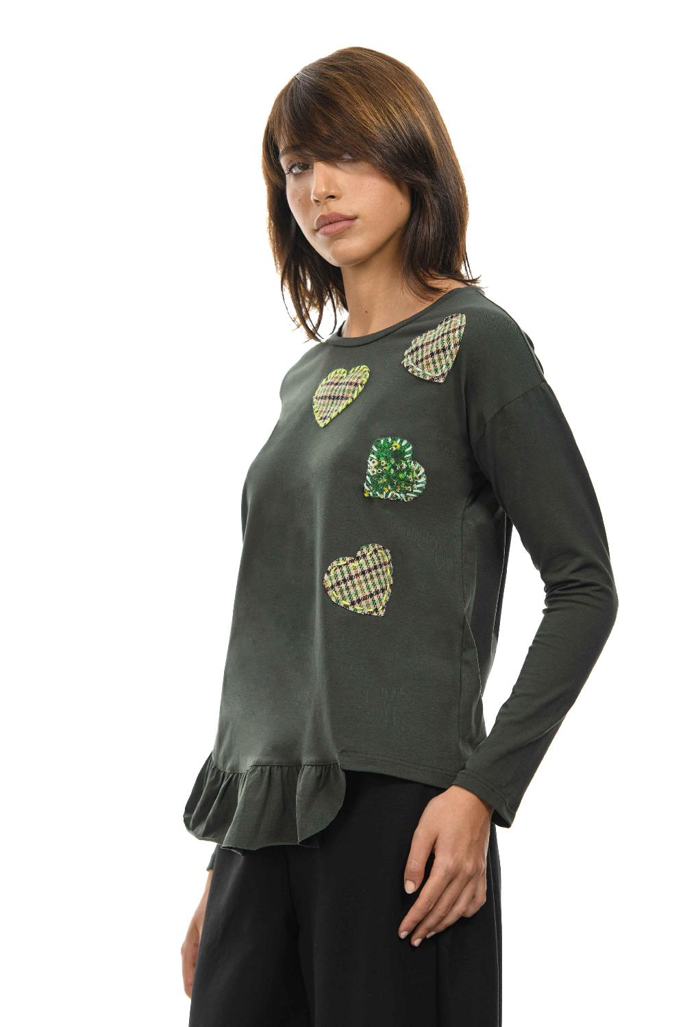 ROSÈ A POIS POLGARA T-shirt con cuori Outlet