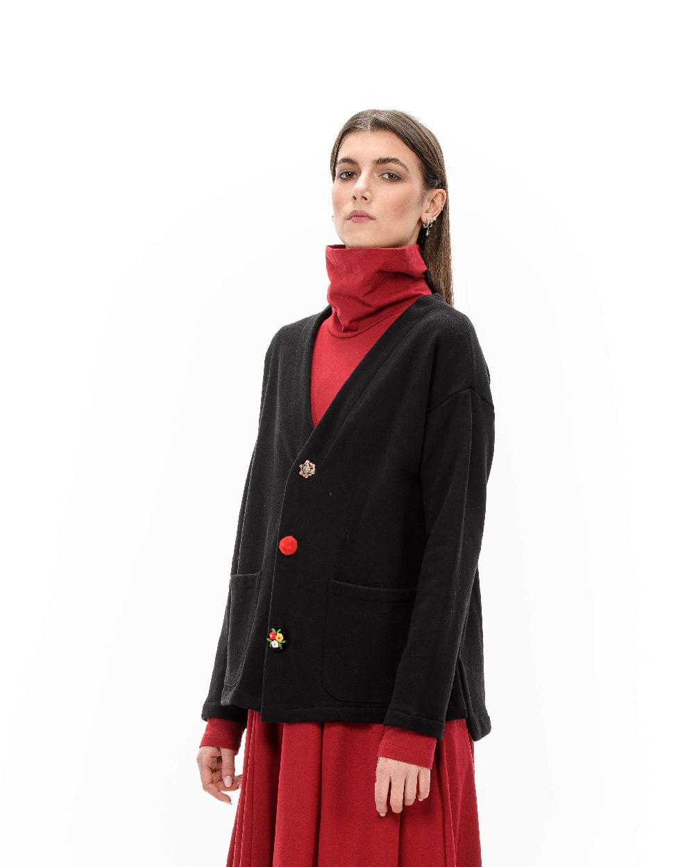 ROSÈ A POIS PIUMETTA Cardigan nero In Vendita