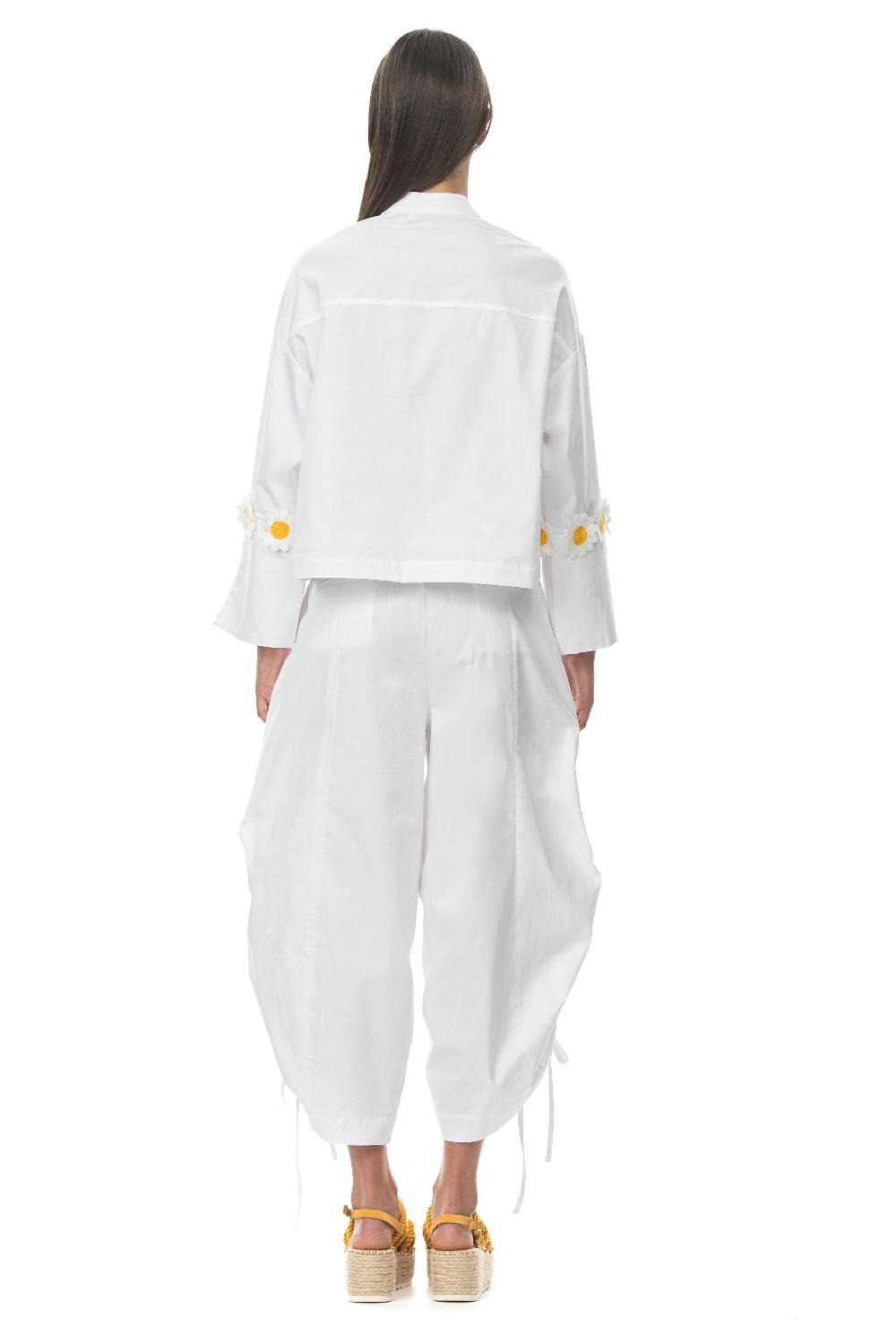 ROSÈ A POIS Ranocchio Pantalone Bianco Qualità
