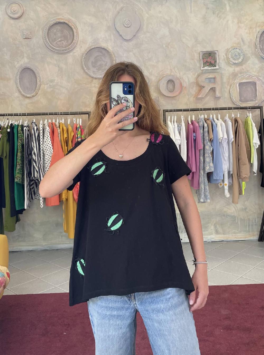 ROSÈ A POIS Scarabeo T-shirt Vendite Flash