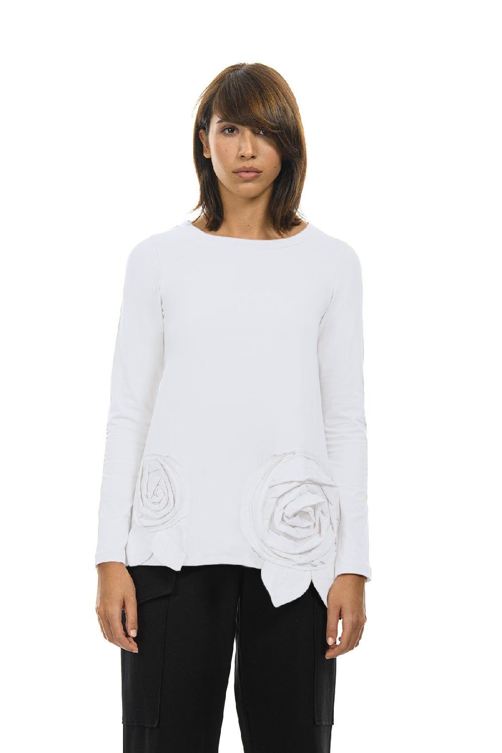 ROSÈ A POIS PIMPINELLA T-shirt con rose Consegna Veloce