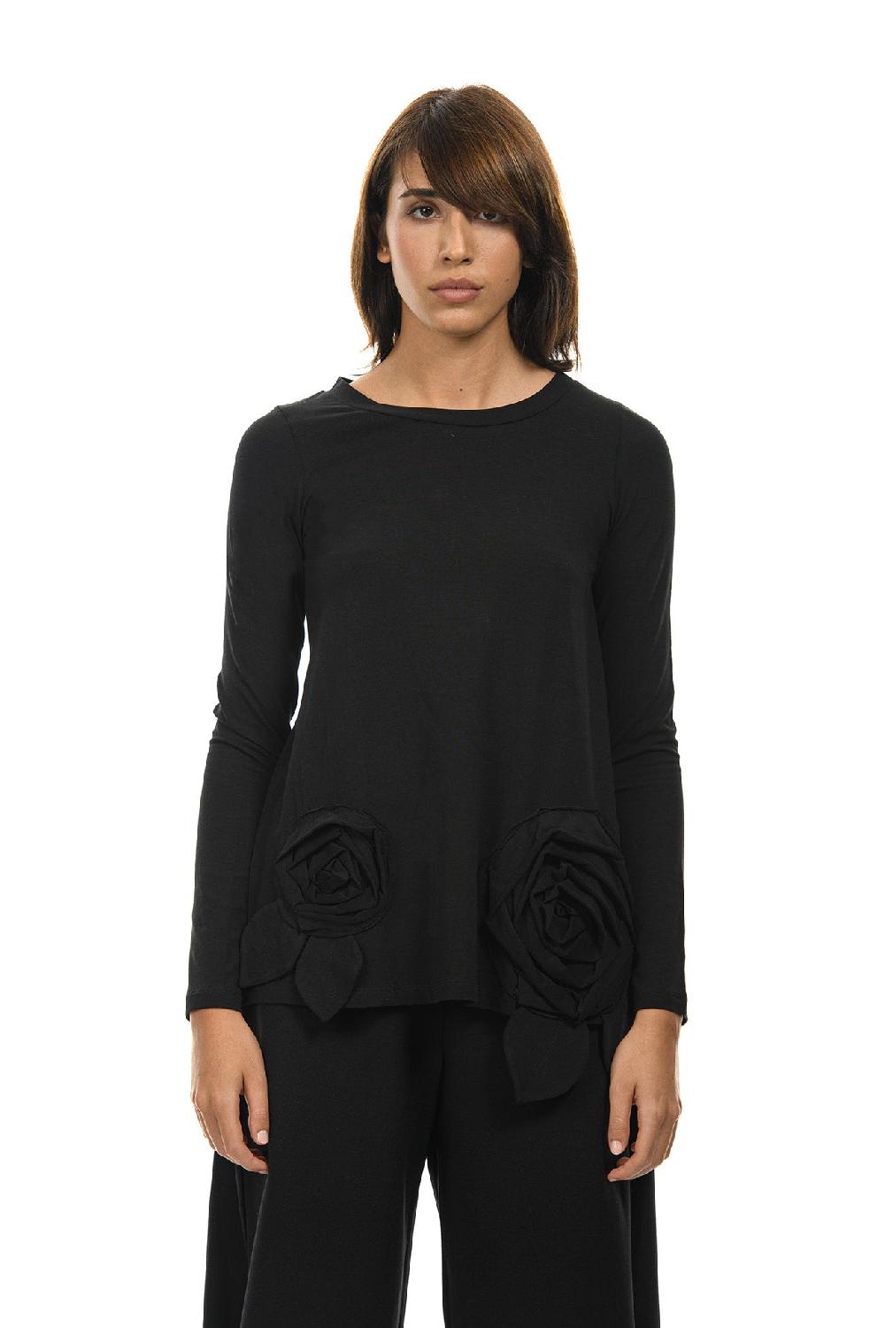 ROSÈ A POIS PIMPINELLA T-shirt con rose Consegna Veloce