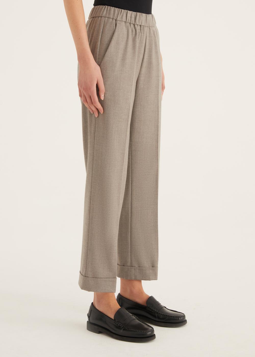 Rosso35 Pantalone con risvolto ed elastico in vita Negozio