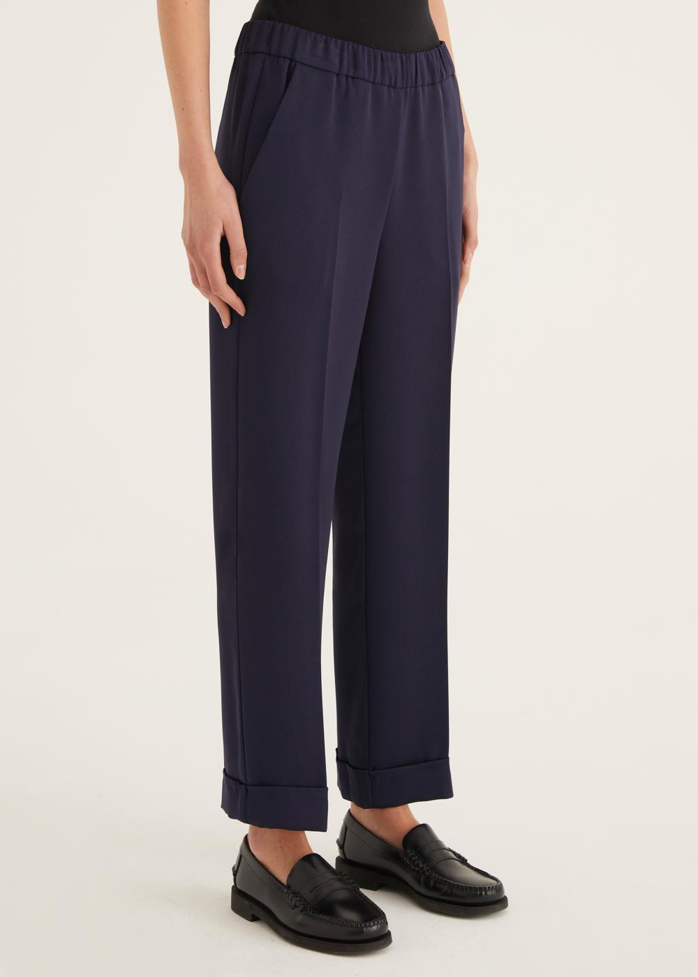 Rosso35 Pantalone con risvolto ed elastico in vita In Saldo