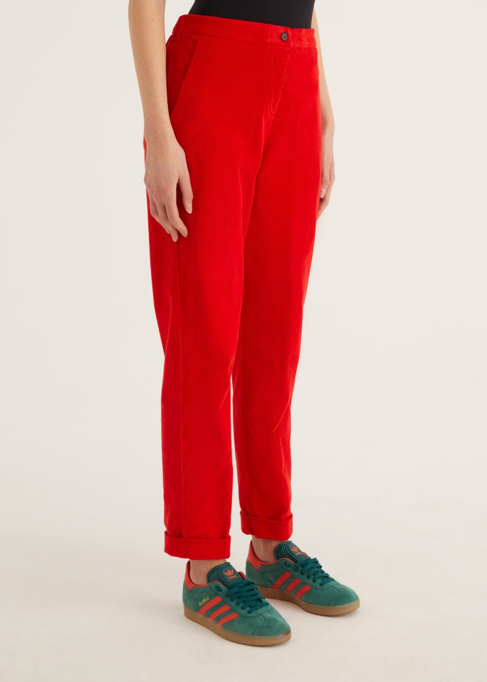 Rosso35 Pantalone dritto con elastico dietro in vita Italia
