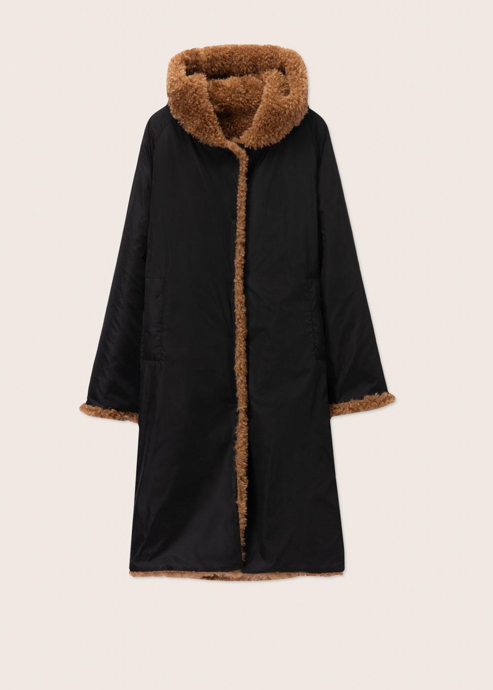 Rosso35 Cappotto reversibile con pelliccia ecologica e cappuccio Promozione temporanea
