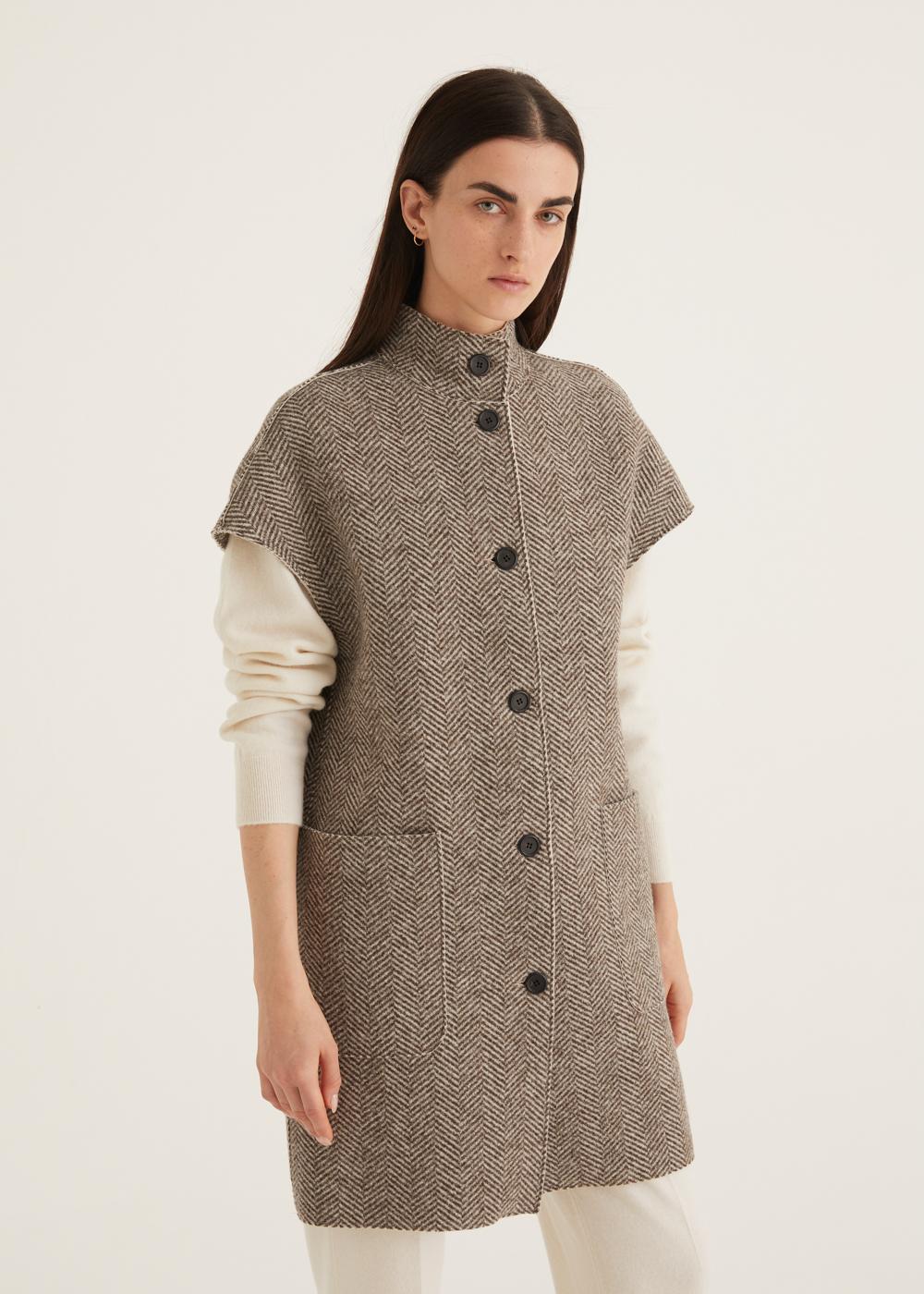 Rosso35 Cappotto senza maniche taglio vivo Shopping Online