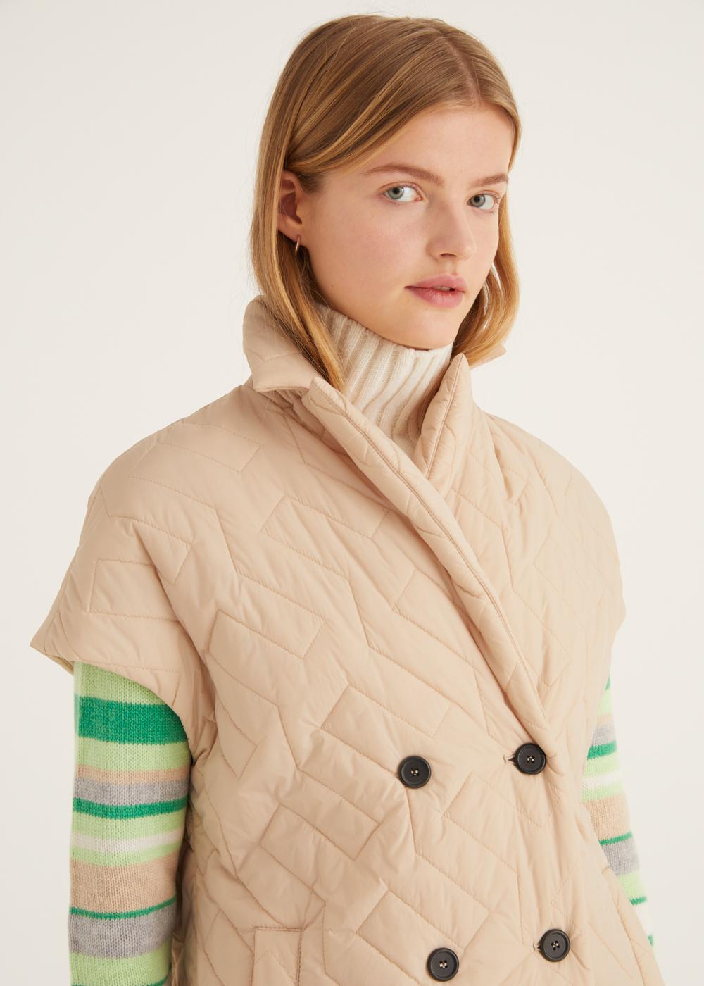 Rosso35 Gilet lungo doppiopetto trapuntato Vendita Calda