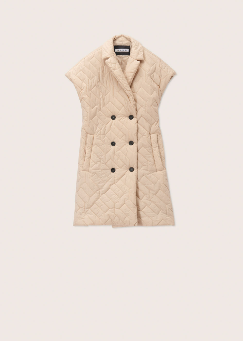 Rosso35 Gilet lungo doppiopetto trapuntato Vendita Calda