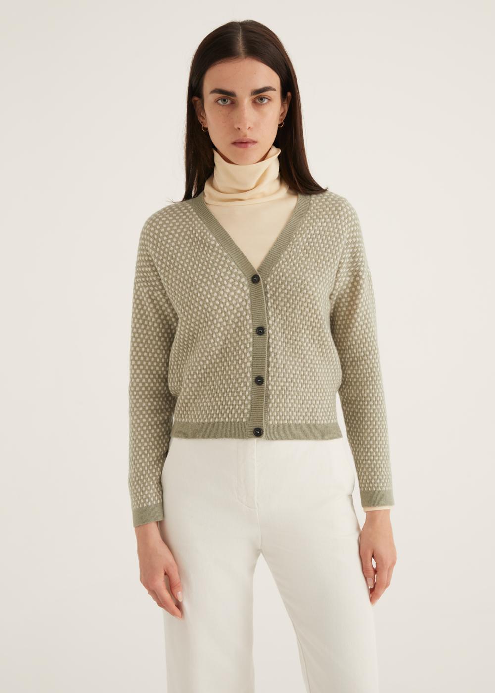Rosso35 Cardigan micro motivo jacquard 2025
