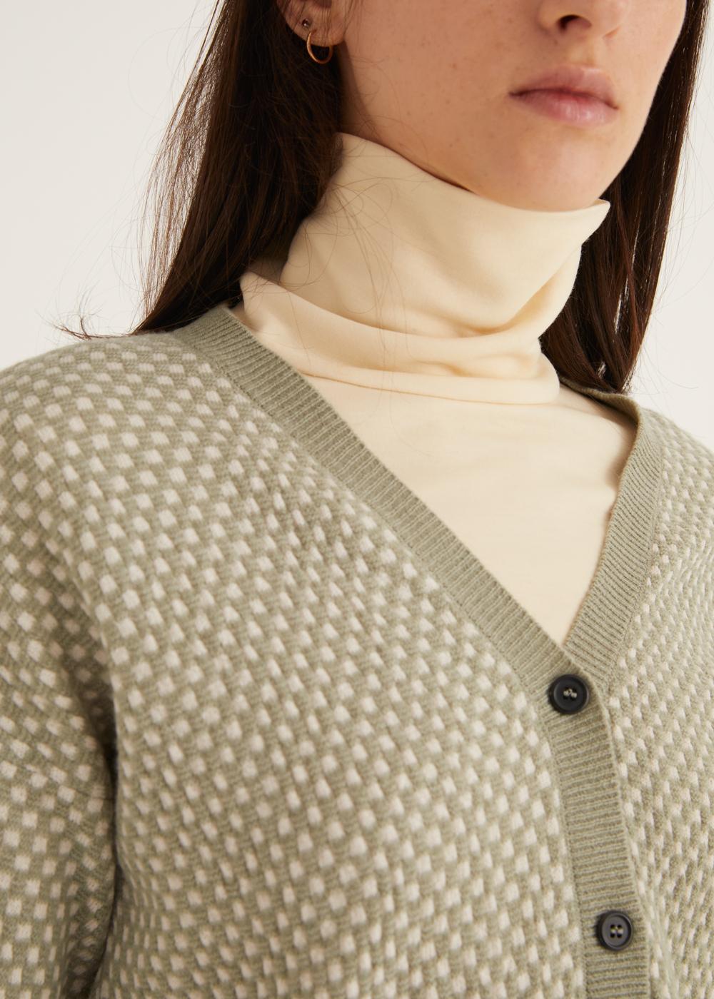 Rosso35 Cardigan micro motivo jacquard 2025