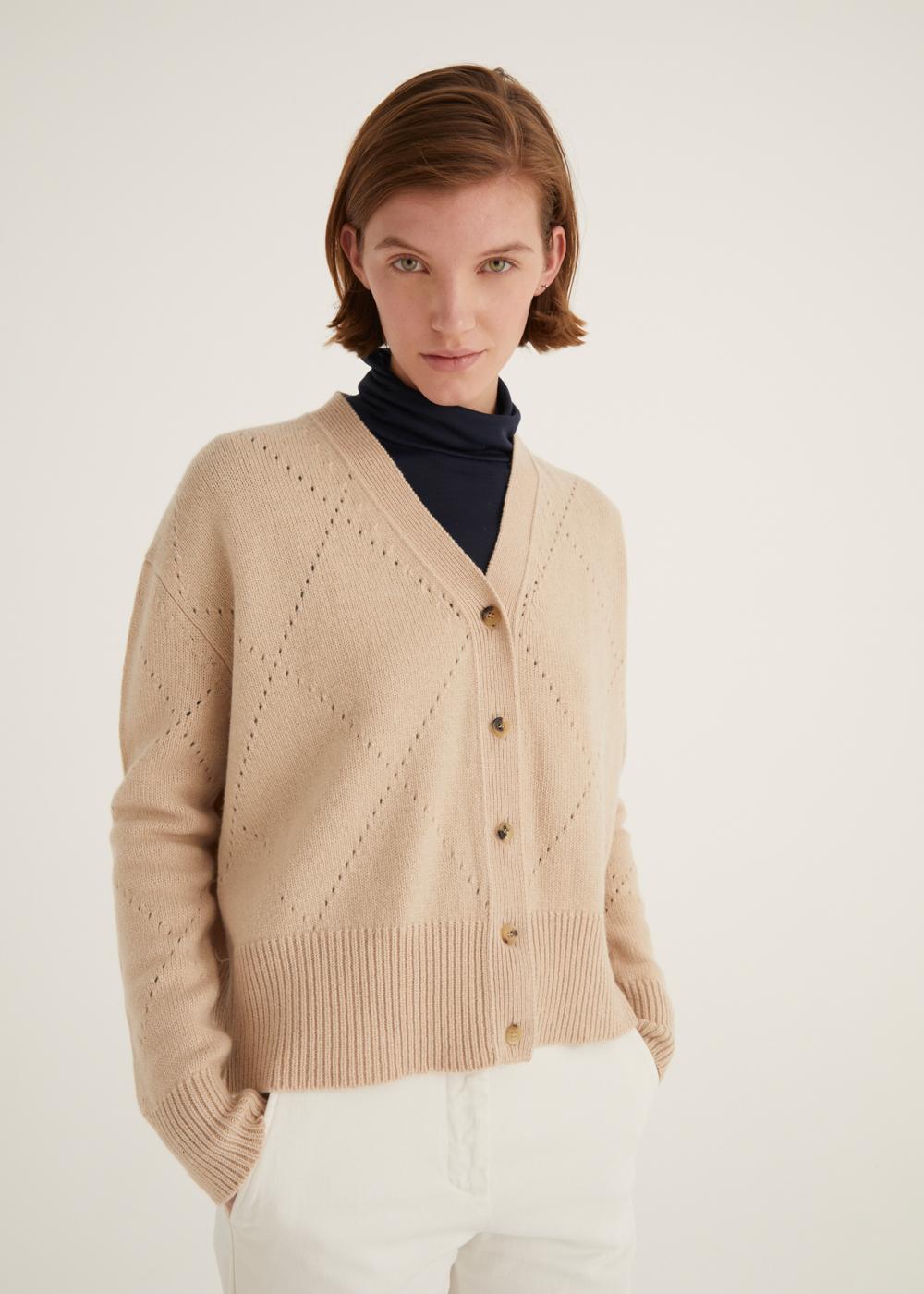 Rosso35 Cardigan motivo rombo In Linea