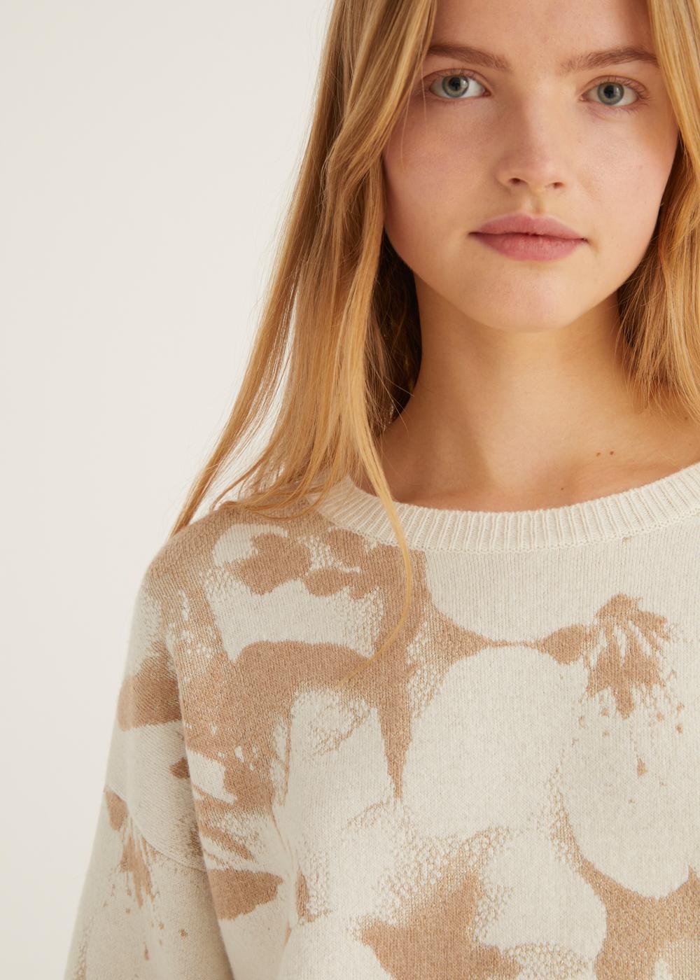 Rosso35 Felpa girocollo con stampa fiore jacquard Qualità
