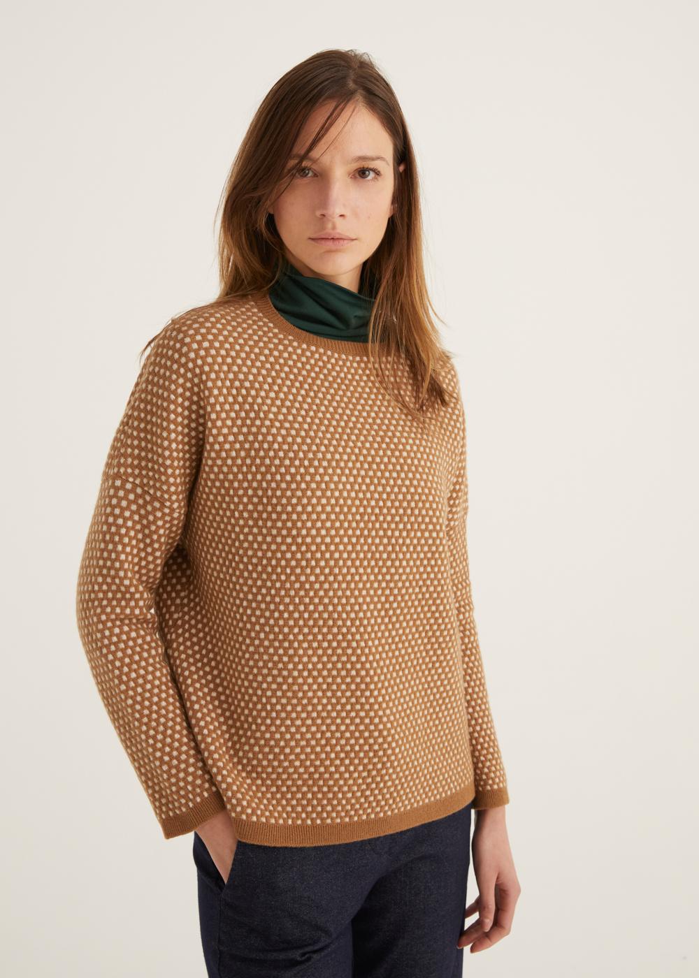 Rosso35 Maglia girocollo con micro motivo Shopping Online