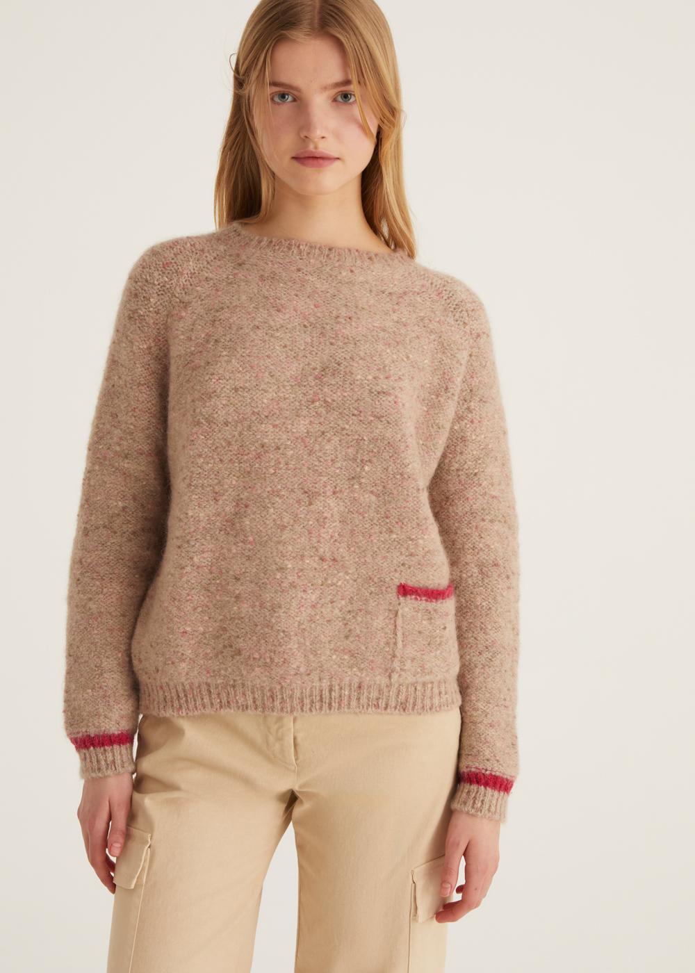 Rosso35 Maglia girocollo oversize con contrasti Economico