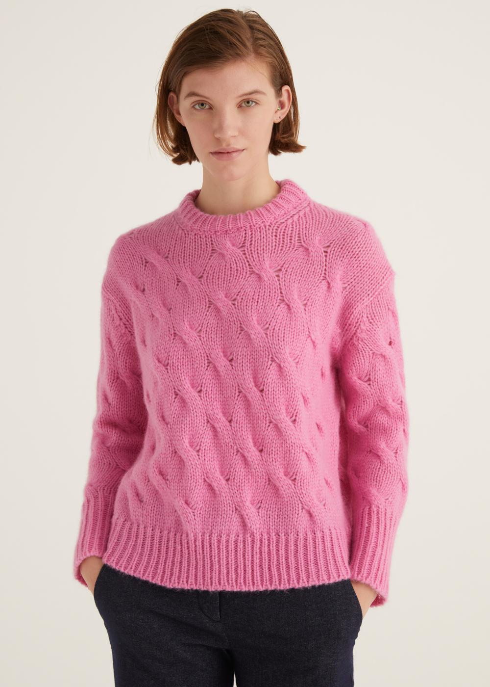 Rosso35 Maglia girocollo treccia Outlet