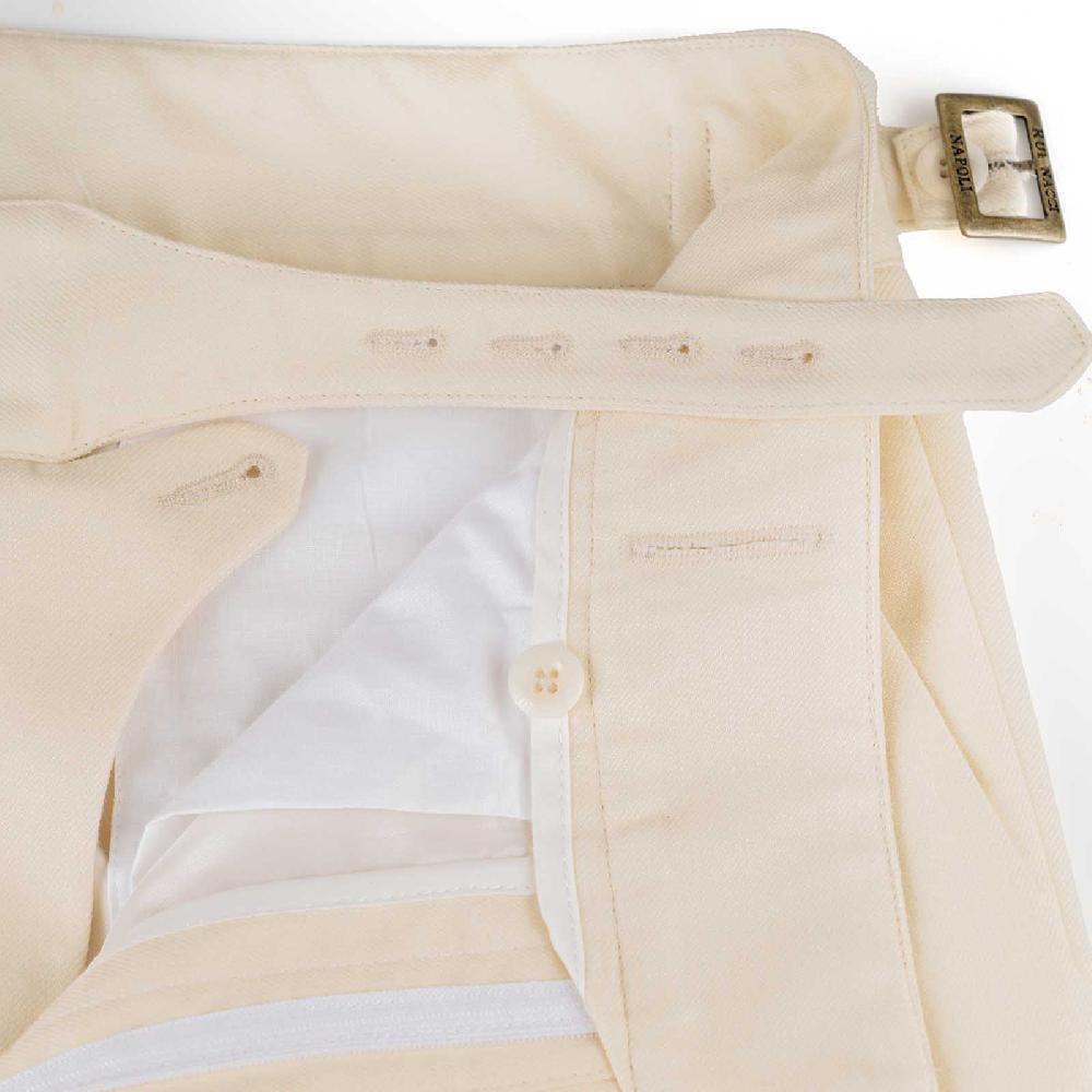 ﻿Rubinacci Vintage archive pantalone Manny in lana e cotone bianco In Vendita