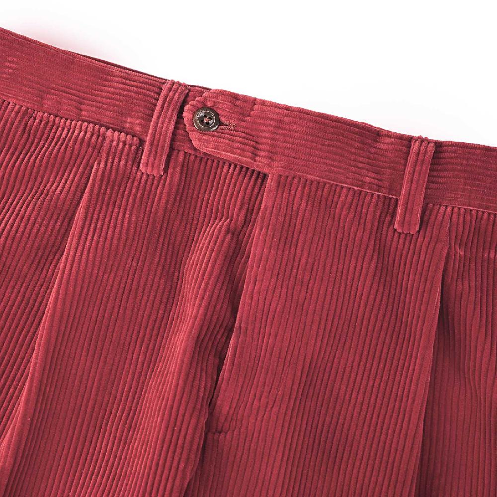 Rubinacci Vintage archive pantalone velluto a coste con pinces ciliegia Hotsell