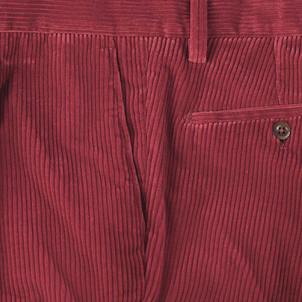 Rubinacci Vintage archive pantalone velluto a coste con pinces ciliegia Hotsell