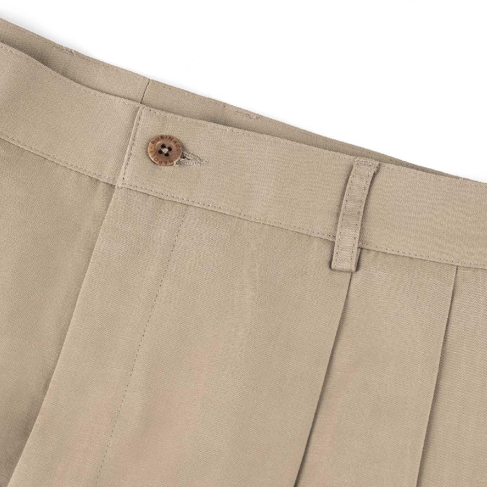 Rubinacci Serie Limitata bermuda in cotone e lino biscotto Vendita Calda