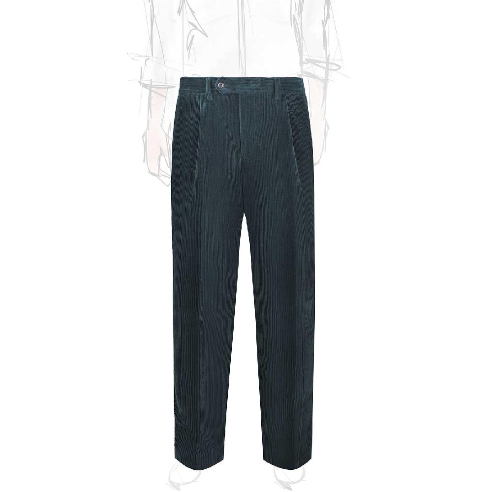 Rubinacci Vintage archive pantalone velluto a coste con pinces ottanio